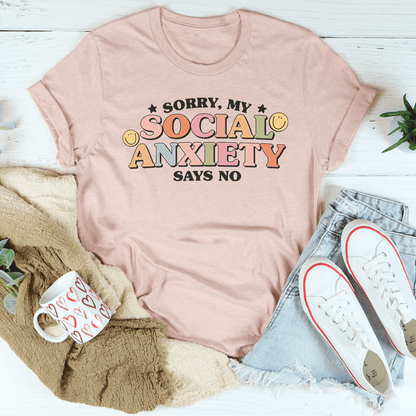 Sorry My Social Anxiety Says No Tee shopmerchmallow Sorry My Social Anxiety Says No Tee