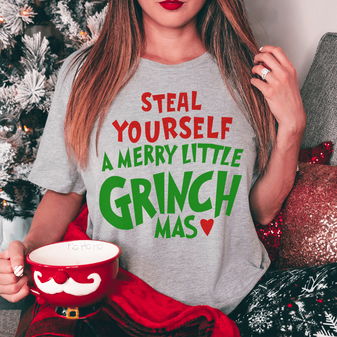 Steal Yourself A Merry Little Grinchmas Tee shopmerchmallow Steal Yourself A Merry Little Grinchmas Tee