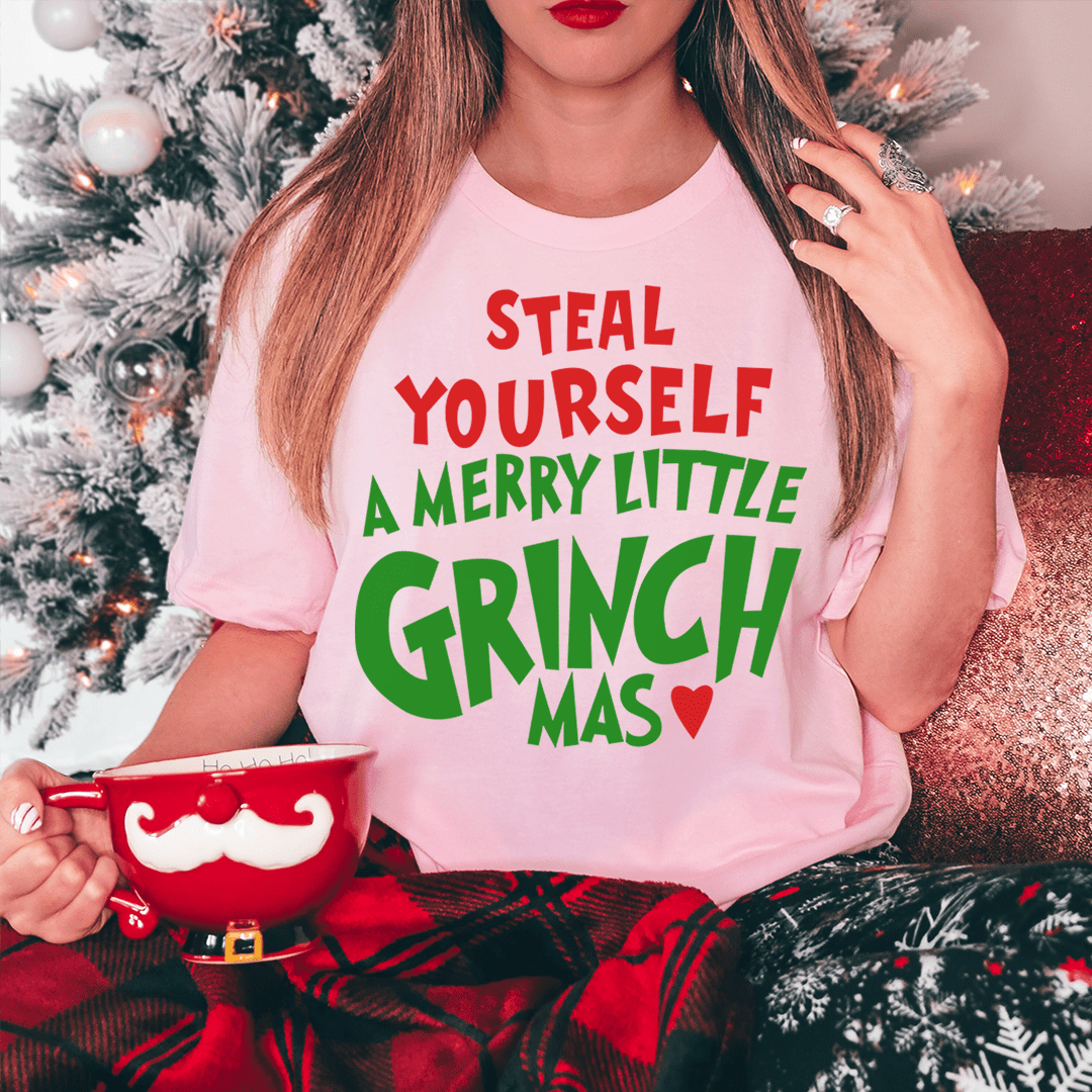 Steal Yourself A Merry Little Grinchmas Tee shopmerchmallow Steal Yourself A Merry Little Grinchmas Tee