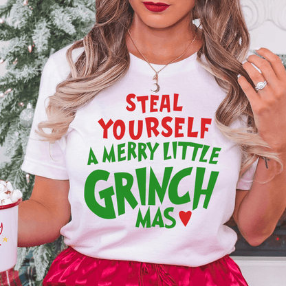 Steal Yourself A Merry Little Grinchmas Tee shopmerchmallow Steal Yourself A Merry Little Grinchmas Tee
