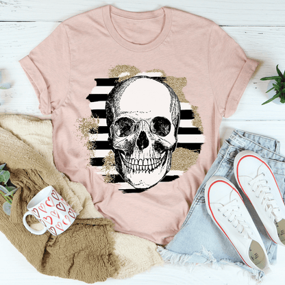 Striped Skull Tee shopmerchmallow Striped Skull Tee