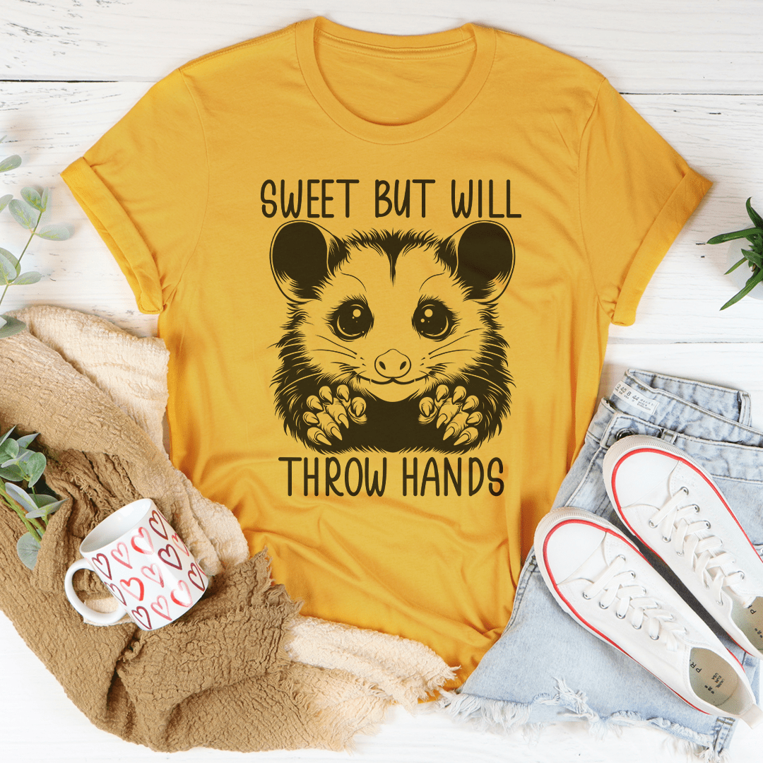Sweet But Will Throw Hand Tee shopmerchmallow Sweet But Will Throw Hand Tee