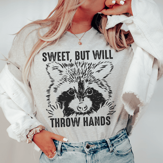 Sweet But Will Throw Hands Tee shopmerchmallow Sweet But Will Throw Hands Tee