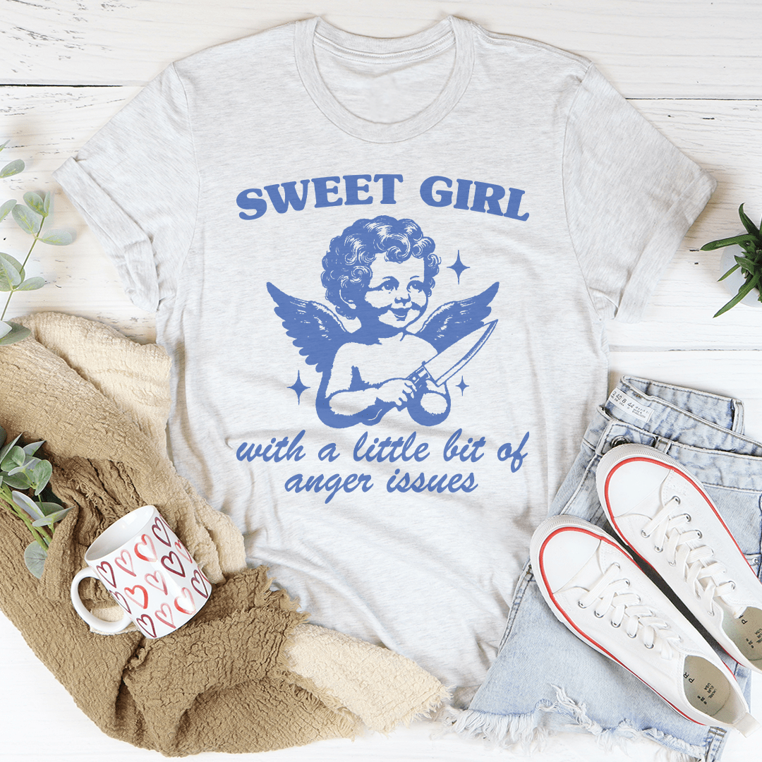 Sweet Girl With A Little Bit Of Anger Issues Tee shopmerchmallow Sweet Girl With A Little Bit Of Anger Issues Tee