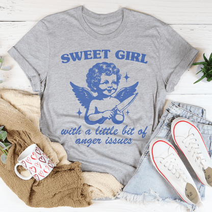 Sweet Girl With A Little Bit Of Anger Issues Tee shopmerchmallow Sweet Girl With A Little Bit Of Anger Issues Tee