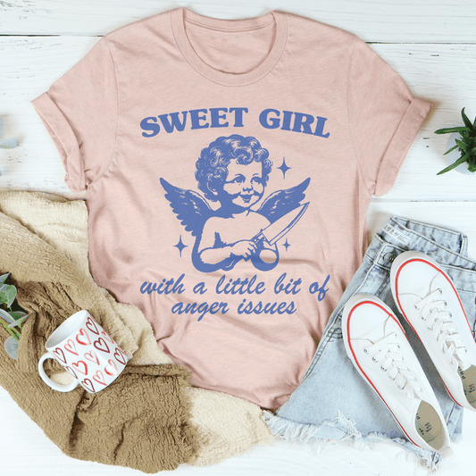 Sweet Girl With A Little Bit Of Anger Issues Tee shopmerchmallow Sweet Girl With A Little Bit Of Anger Issues Tee