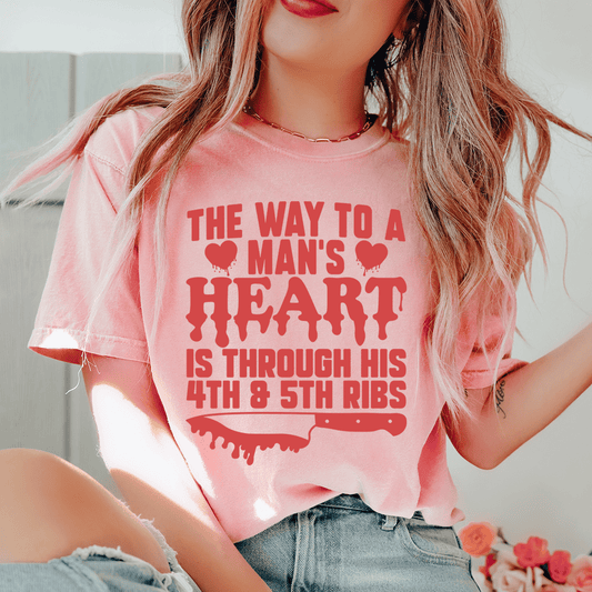 The Way To A Mans Heart Is Through His Ribs Tee shopmerchmallow The Way To A Mans Heart Is Through His Ribs Tee