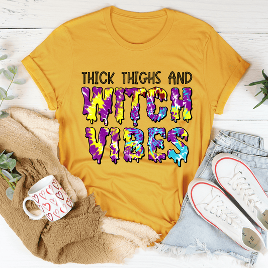 Thick Thighs And Witch Vibes Tee shopmerchmallow Thick Thighs And Witch Vibes Tee