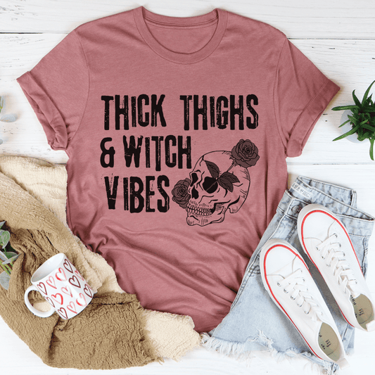 Thick Thighs & Witch Vibes Tee shopmerchmallow Thick Thighs & Witch Vibes Tee