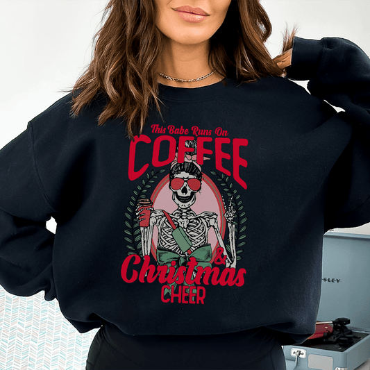 This Babe Runs On Coffee & Christmas Cheer shopmerchmallow This Babe Runs On Coffee & Christmas Cheer