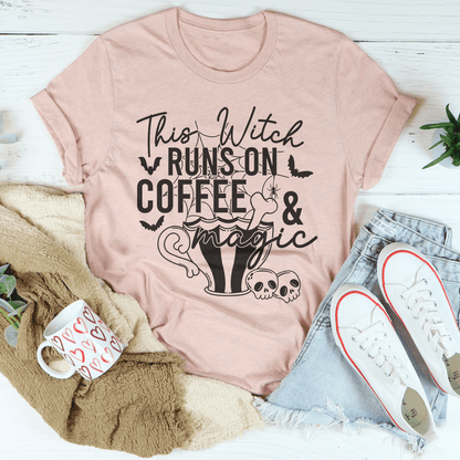This Witch Runs On Coffee & Magic Tee shopmerchmallow This Witch Runs On Coffee & Magic Tee