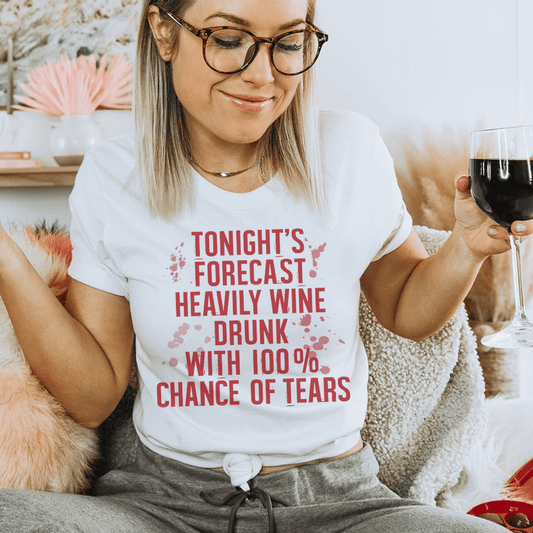 Tonight's Forecast Heavily Wine Drunk Tee shopmerchmallow Tonight's Forecast Heavily Wine Drunk Tee