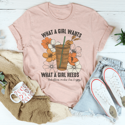 What A Girl Needs Iced Coffee Tee shopmerchmallow What A Girl Needs Iced Coffee Tee