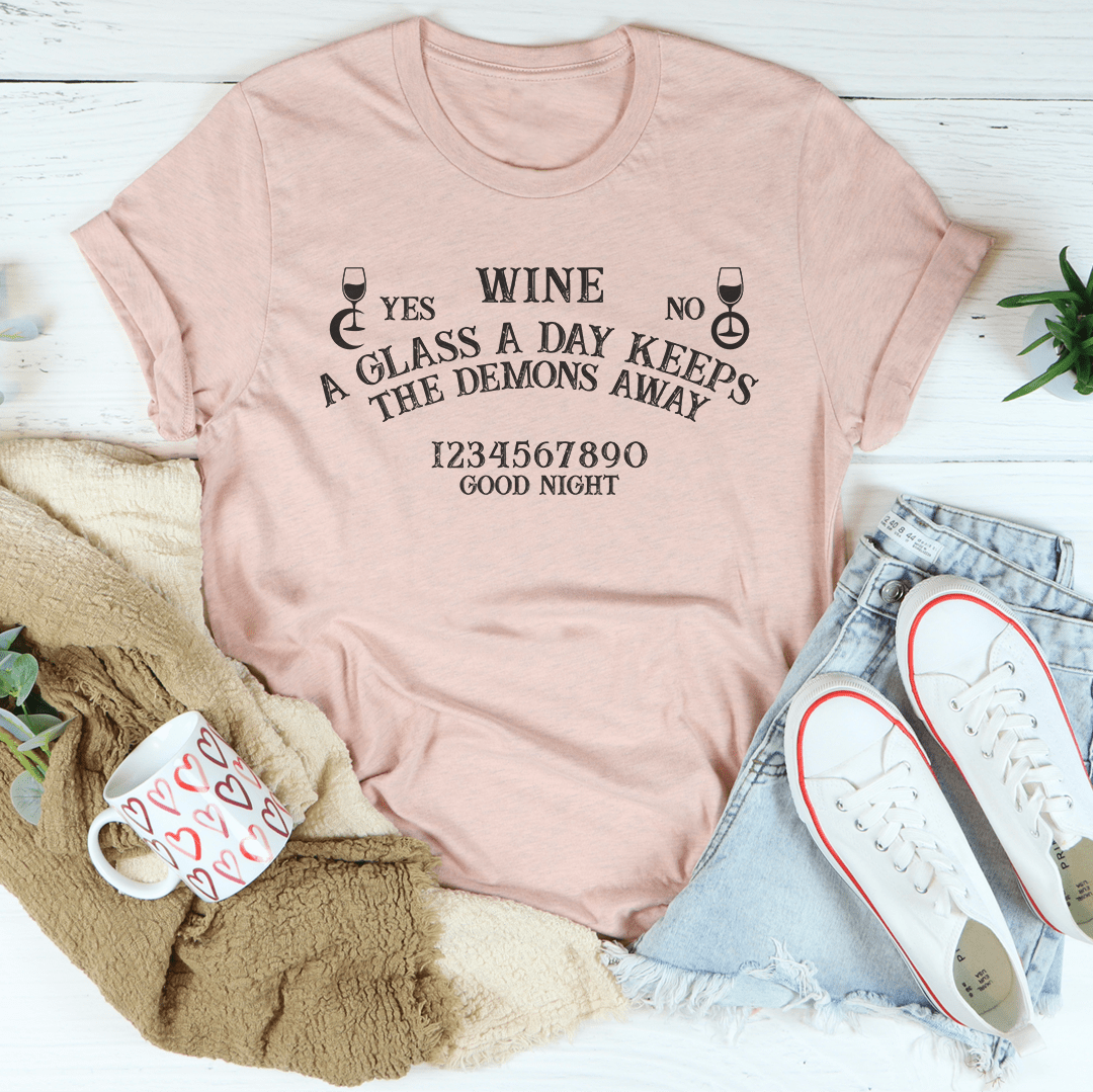 Wine A Glass A Day Keeps The Demons Away Tee shopmerchmallow Wine A Glass A Day Keeps The Demons Away Tee