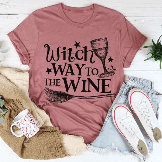 Witch Way To The Wine Tee shopmerchmallow Witch Way To The Wine Tee