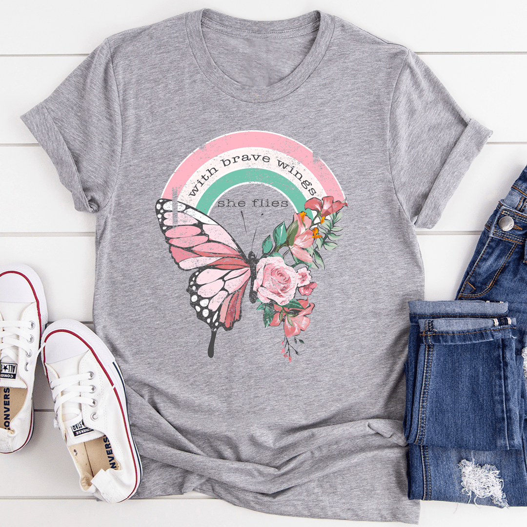 With Brave Wings She Flies Tee shopmerchmallow With Brave Wings She Flies Tee
