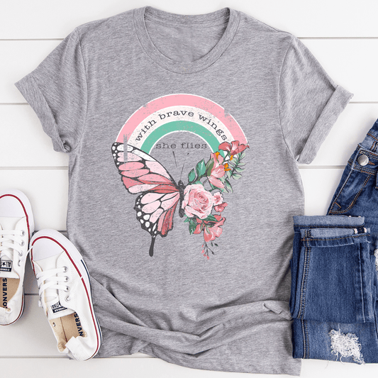 With Brave Wings She Flies Tee shopmerchmallow With Brave Wings She Flies Tee