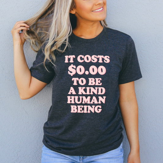 It Costs $0.00 To Be A Kind Human Being T-Shirt shopmerchmallow It Costs $0.00 To Be A Kind Human Being T-Shirt