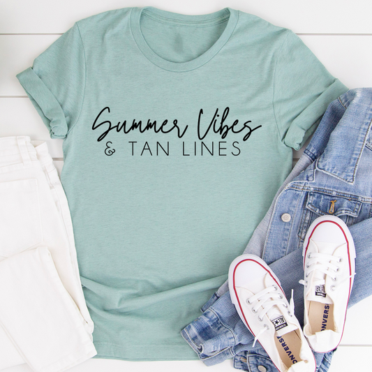 Summer Vibes & Tan Lines T-Shirt shopmerchmallow Summer Vibes & Tan Lines T-Shirt