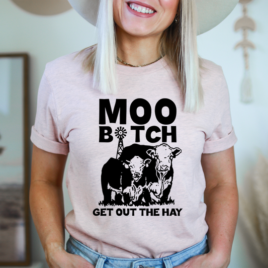 Moo Get Out The Hay T-Shirt shopmerchmallow Moo Get Out The Hay T-Shirt