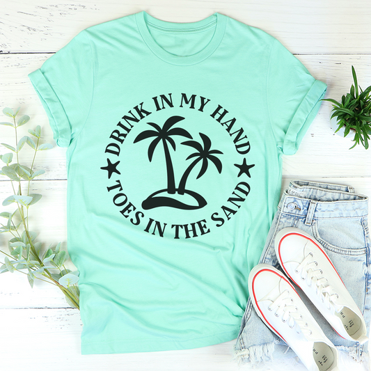 Drink In My Hand Toes In The Sand T-Shirt shopmerchmallow Drink In My Hand Toes In The Sand T-Shirt