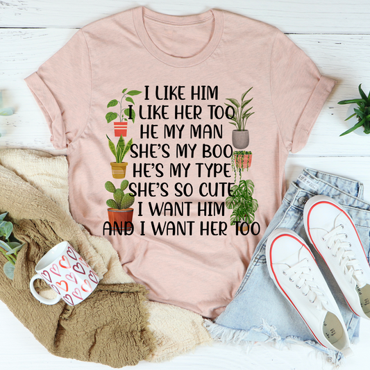 I Like Him Plants T-Shirt shopmerchmallow I Like Him Plants T-Shirt