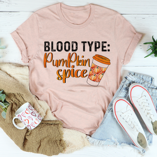 Blood Type Pumpkin Spice T-Shirt shopmerchmallow Blood Type Pumpkin Spice T-Shirt