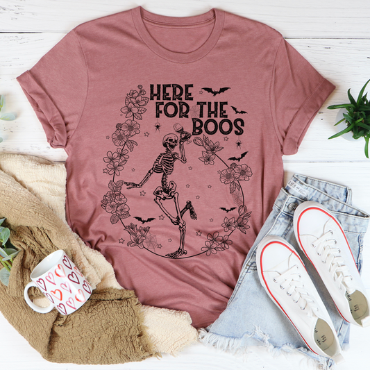 Here For The Boos Wine T-Shirt shopmerchmallow Here For The Boos Wine T-Shirt