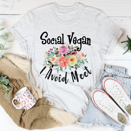 Social Vegan I Avoid Meet T-Shirt shopmerchmallow Social Vegan I Avoid Meet T-Shirt
