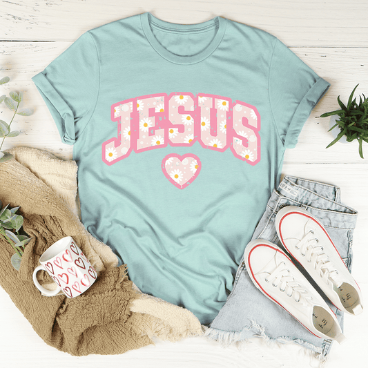 Jesus Floral T-Shirt shopmerchmallow Jesus Floral T-Shirt