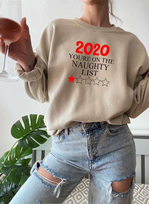 2020 Youre On The Naughty List Sweat Shirt shopmerchmallow Virgin Teez - Black Hoodie