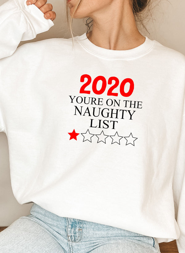 2020 Youre On The Naughty List Sweat Shirt shopmerchmallow Virgin Teez - Black Hoodie