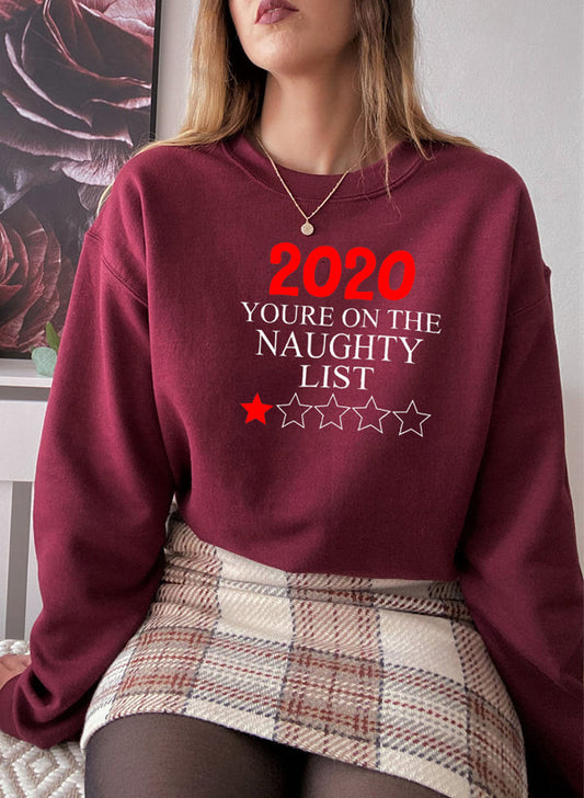 2020 Youre On The Naughty List Sweat Shirt shopmerchmallow Virgin Teez - Black Hoodie
