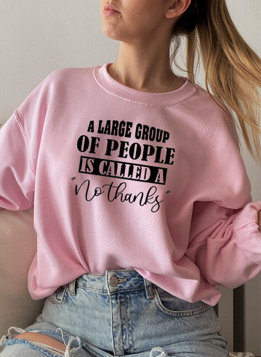 A Large Group Of People Is Called A No Thanks Sweat Shirt shopmerchmallow Virgin Teez - Black Hoodie