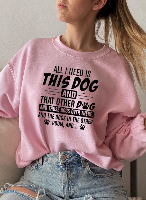 All I Need Is This Dog and That Other Dog Sweat Shirt shopmerchmallow Virgin Teez - Black Hoodie