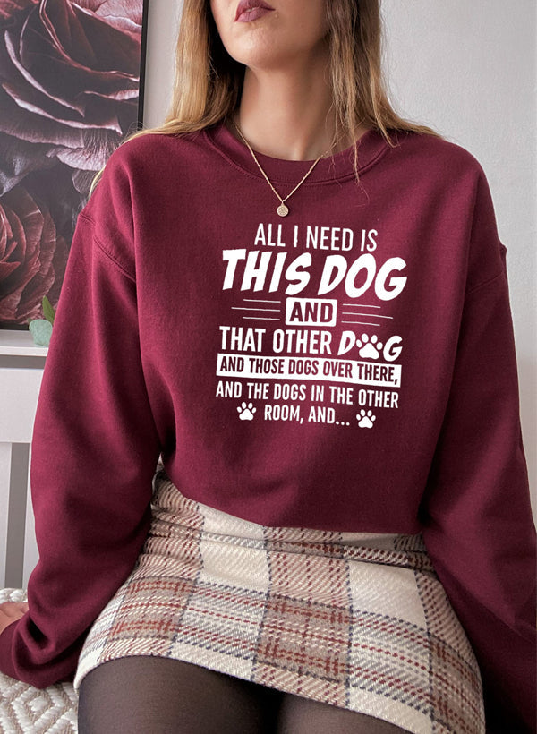 All I Need Is This Dog and That Other Dog Sweat Shirt shopmerchmallow Virgin Teez - Black Hoodie