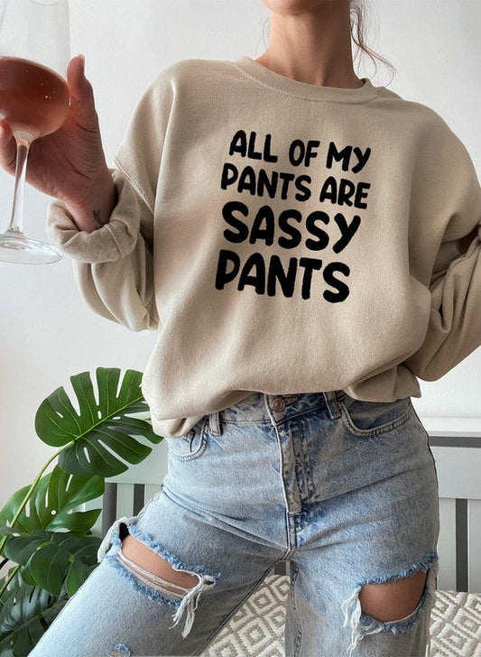 All Of My Pants Are Sassy Pants Sweat Shirt shopmerchmallow Virgin Teez - Black Hoodie