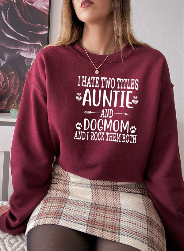 Auntie & Dogmom Sweat Shirt shopmerchmallow Virgin Teez - Black Hoodie