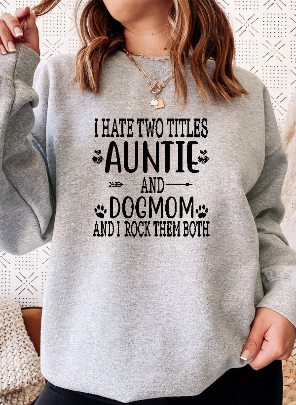 Auntie & Dogmom Sweat Shirt shopmerchmallow Virgin Teez - Black Hoodie