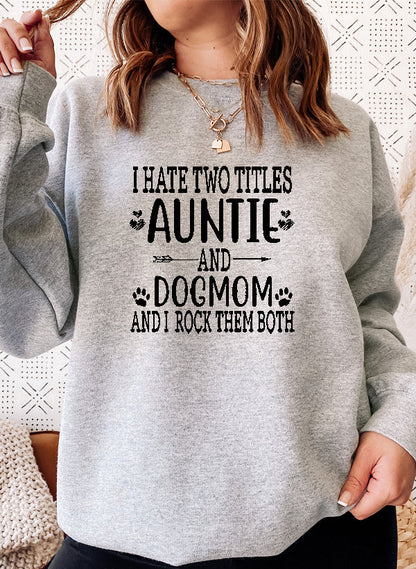 Auntie & Dogmom Sweat Shirt shopmerchmallow Virgin Teez - Black Hoodie
