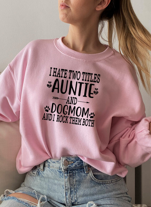 Auntie & Dogmom Sweat Shirt shopmerchmallow Virgin Teez - Black Hoodie