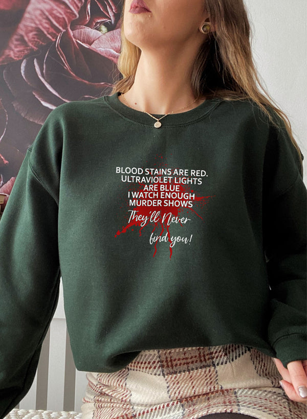 Blood Stains Are Red Ultraviolet Lights Are Blue Sweat Shirt shopmerchmallow Virgin Teez - Black Hoodie