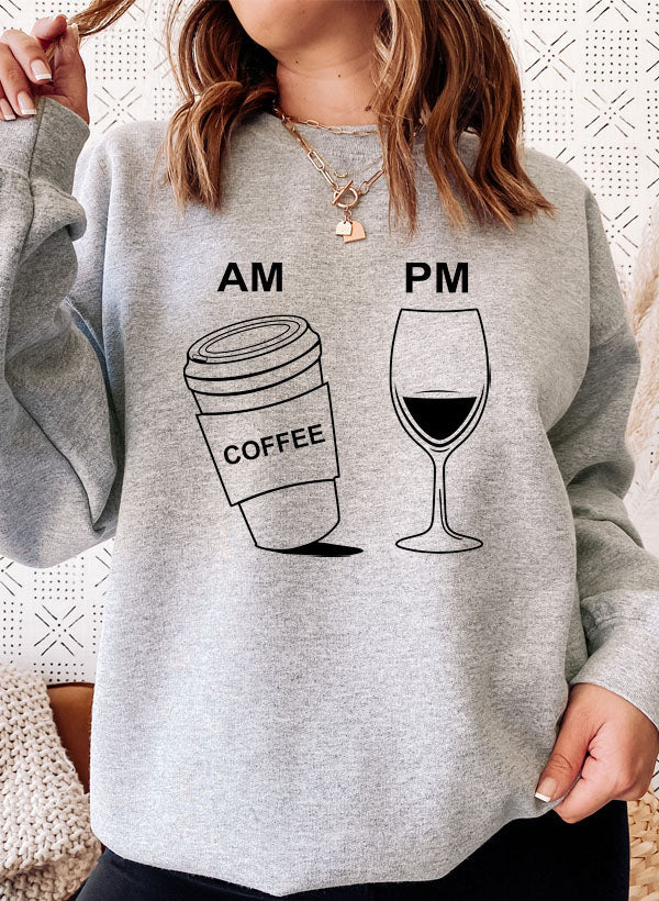 Coffee & Wine Sweat Shirt shopmerchmallow Virgin Teez - Black Hoodie