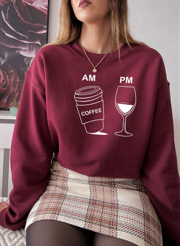 Coffee & Wine Sweat Shirt shopmerchmallow Virgin Teez - Black Hoodie