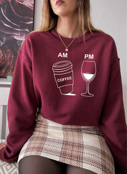 Coffee & Wine Sweat Shirt shopmerchmallow Virgin Teez - Black Hoodie