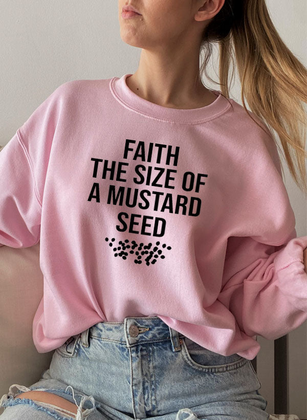 Faith The Size Of A Mustard Seed Sweat Shirt shopmerchmallow Virgin Teez - Black Hoodie