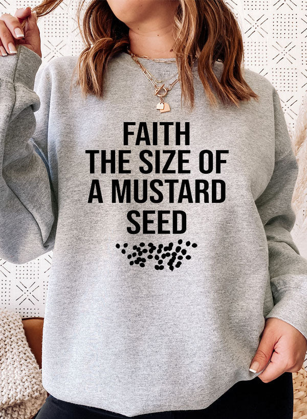 Faith The Size Of A Mustard Seed Sweat Shirt shopmerchmallow Virgin Teez - Black Hoodie
