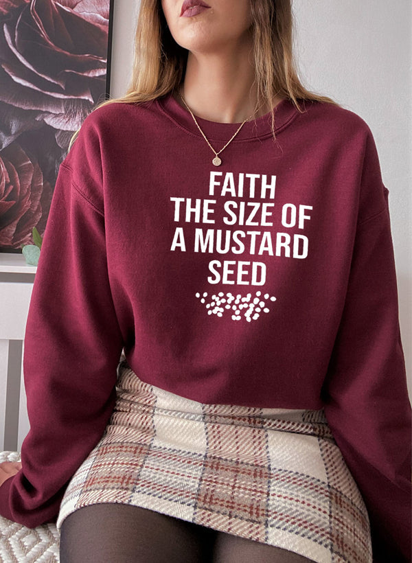 Faith The Size Of A Mustard Seed Sweat Shirt shopmerchmallow Virgin Teez - Black Hoodie