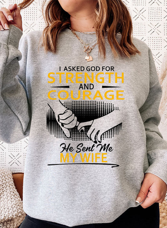 He Sent me My Wife Sweat Shirt shopmerchmallow Virgin Teez - Black Hoodie