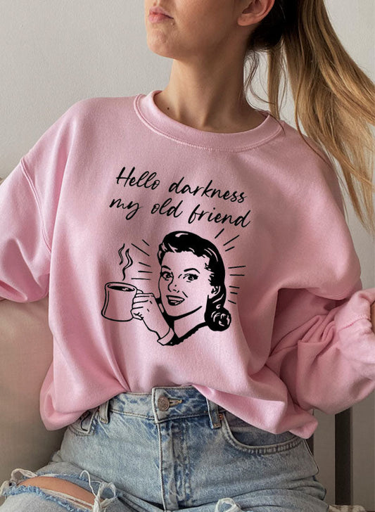Hello Darkness My Old Friend Coffee Sweat Shirt shopmerchmallow Virgin Teez - Black Hoodie